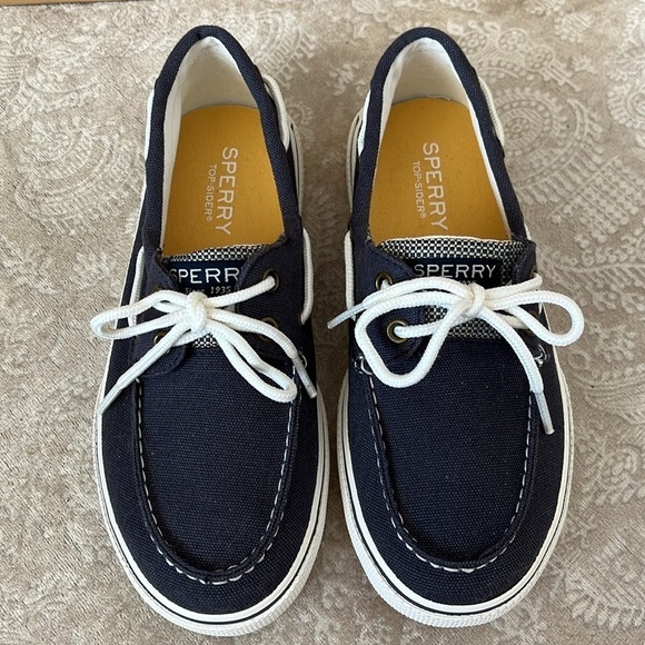 Brand New Sperry Top-Sider Hook & Loop Navy Nautical Boat Shoes Lace Up Loafers - Picture 3 of 16